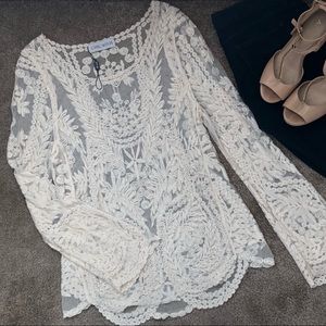 Chicwish Sheer Lace Tunic